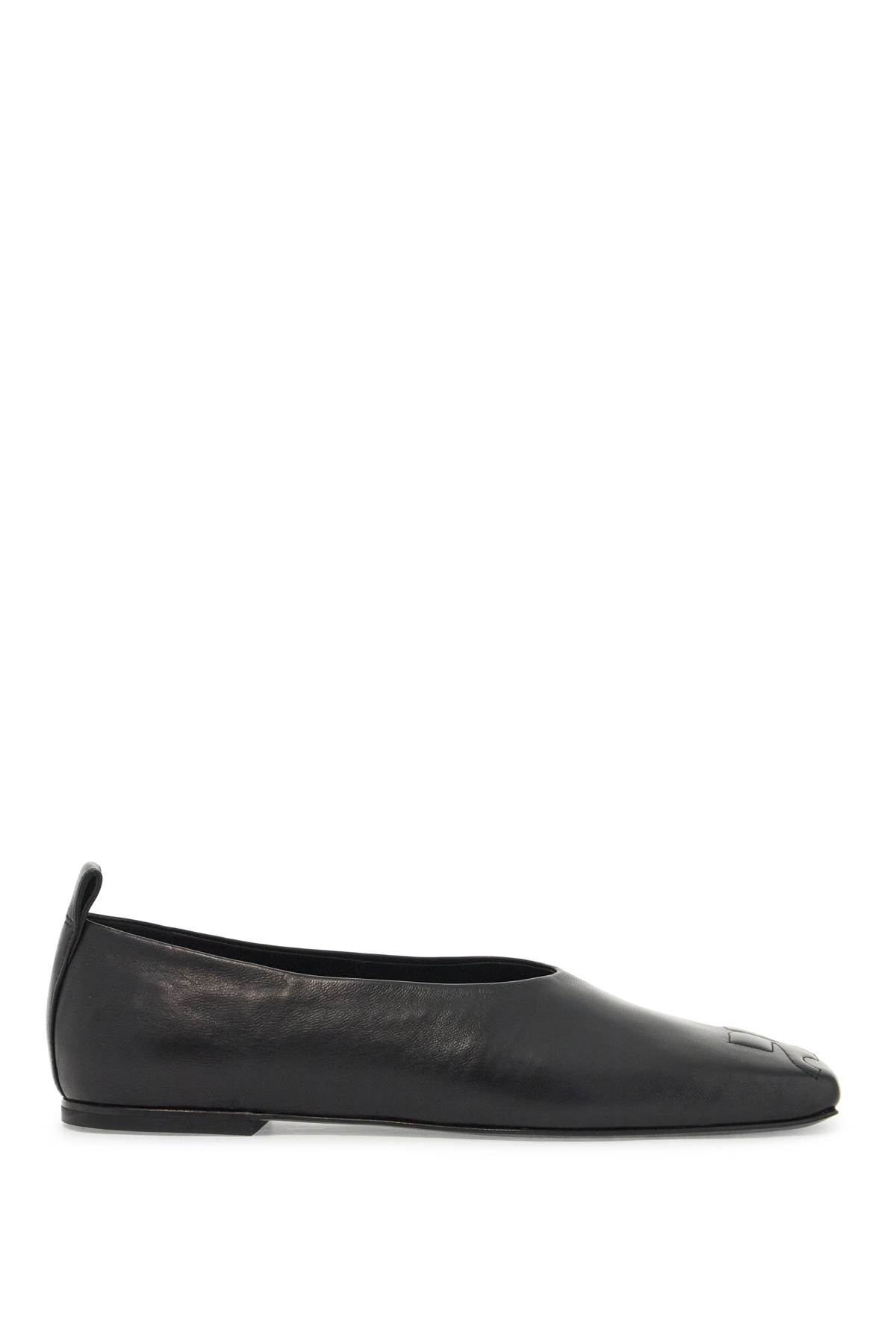 Shop Courrèges Ist Leather Ballet Flats In Black (black)