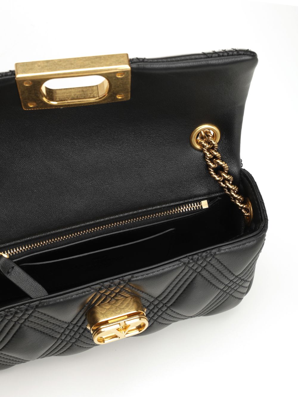 Valentino Grain Leather Mini 'rockstud' Hobo Bag In Black