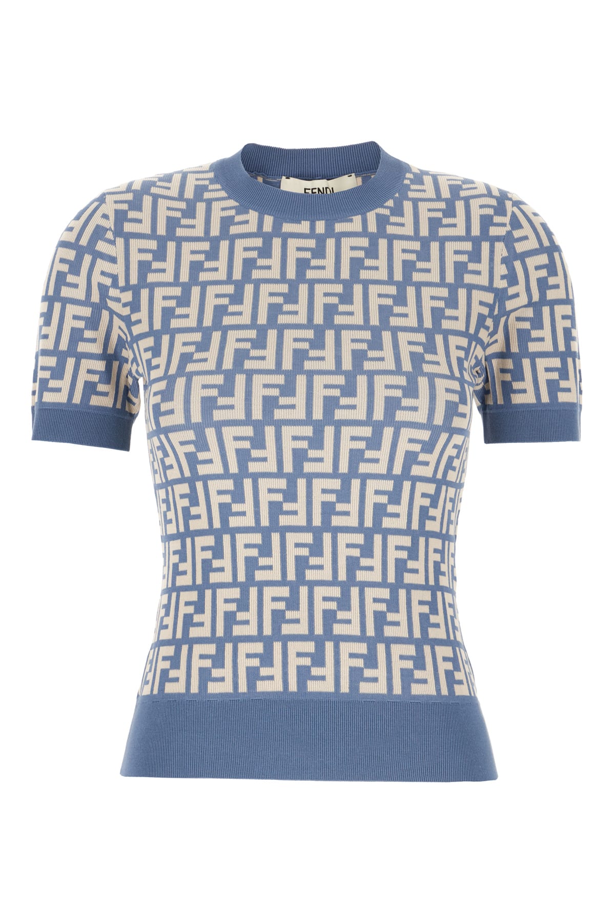 Fendi Embroidered Stretch Cotton Blend Top