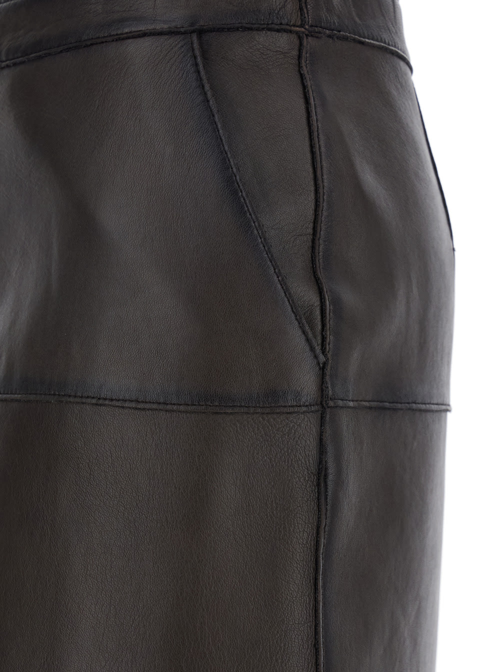 P.a.r.o.s.h Midi Skirt With High Waist Design In Brown