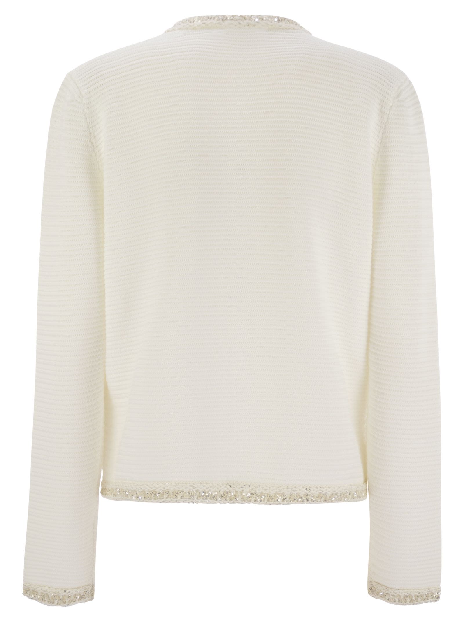 Fabiana Filippi Sequin Embellished Tweed Cropped Jacket
