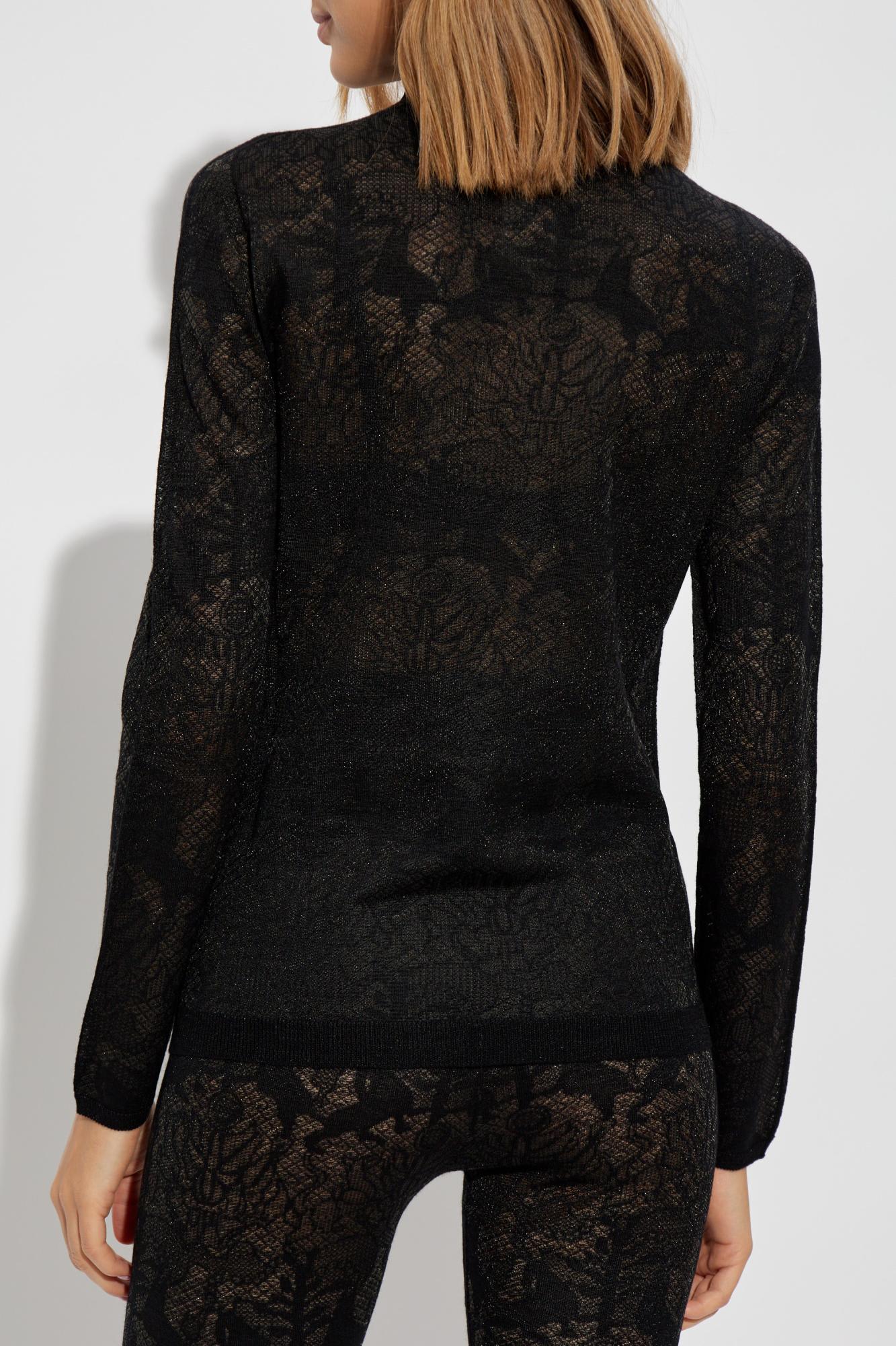 Shop Fabiana Filippi Long Sleeve Turtleneck In Nero