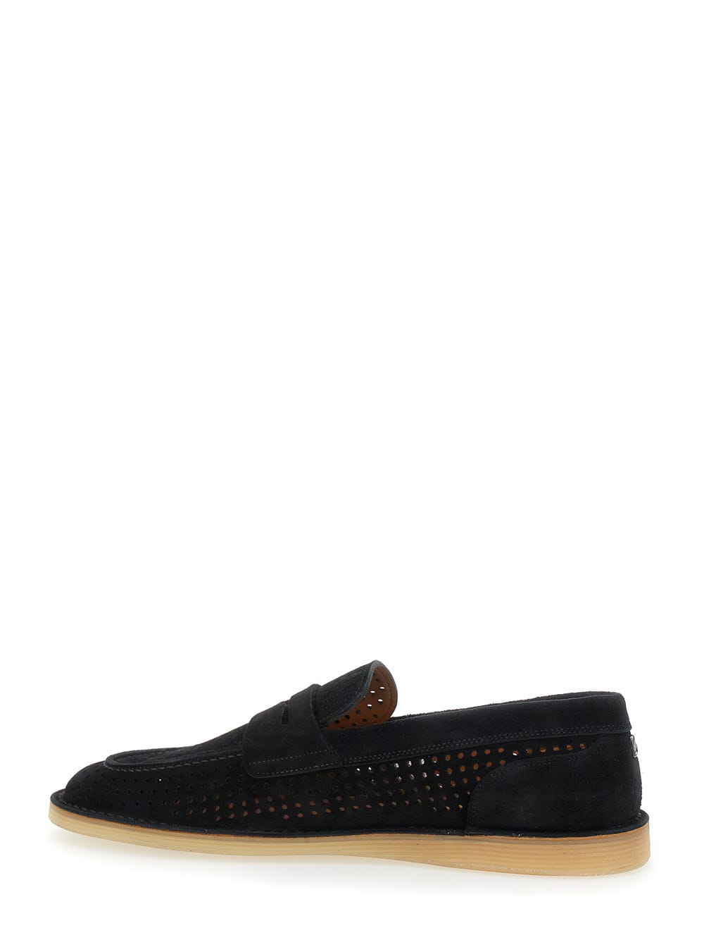 Dolce & Gabbana 'florio' Black Loafers With Logo Detail On The Rear And Penny Slot In Black