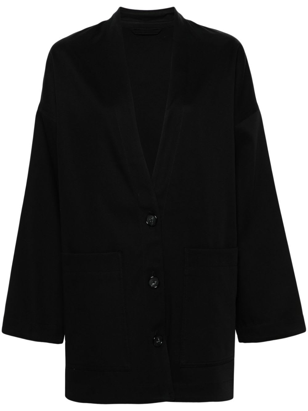 Totême Oversized Cotton Cardigan In Black