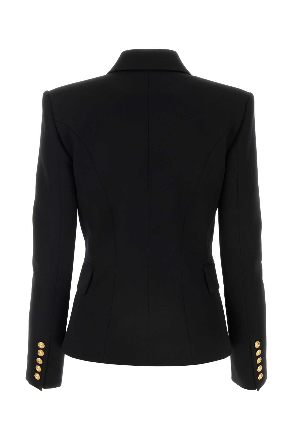 Shop Balmain Black Wool Blazer In Noir