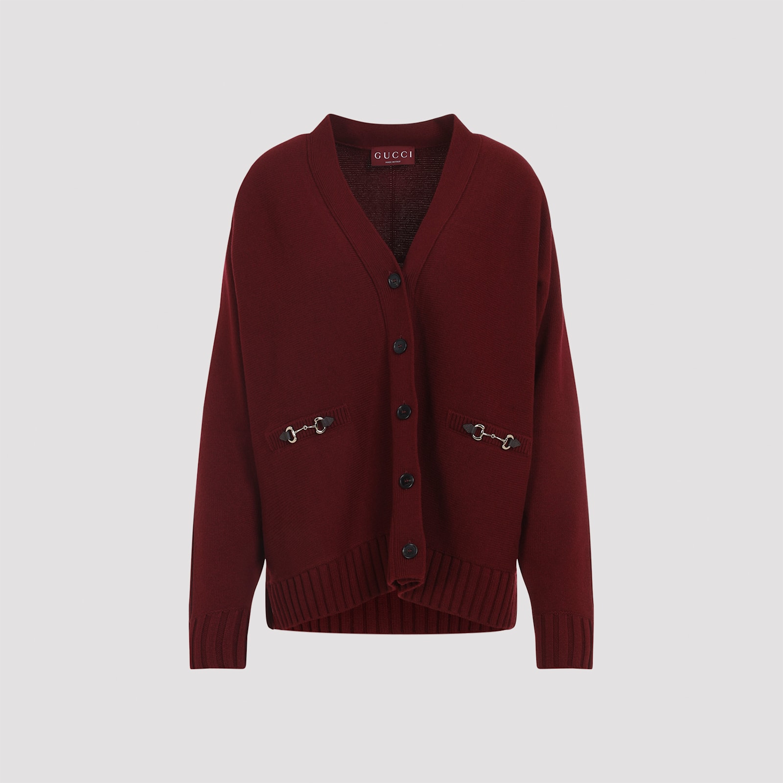 Gucci Cardigan Morsetti In Burgundy
