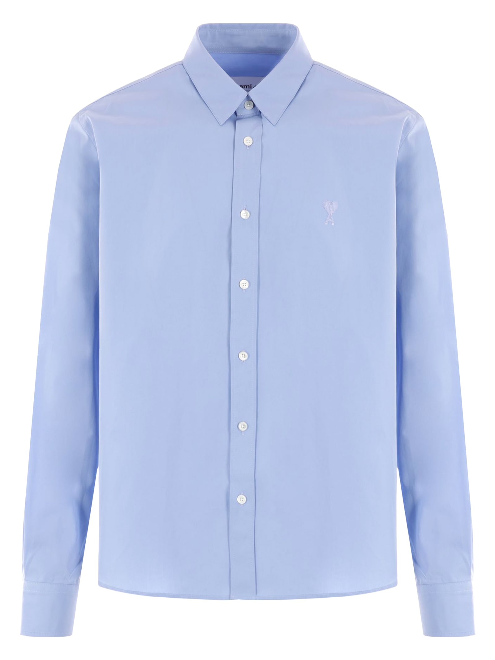 Shop Ami Alexandre Mattiussi Light Blue Cotton Shirt
