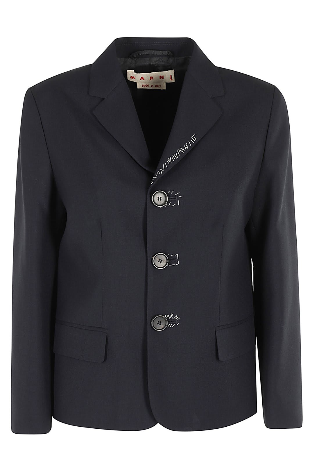 Shop Marni Single-breasted Tailored Blazer In Blue