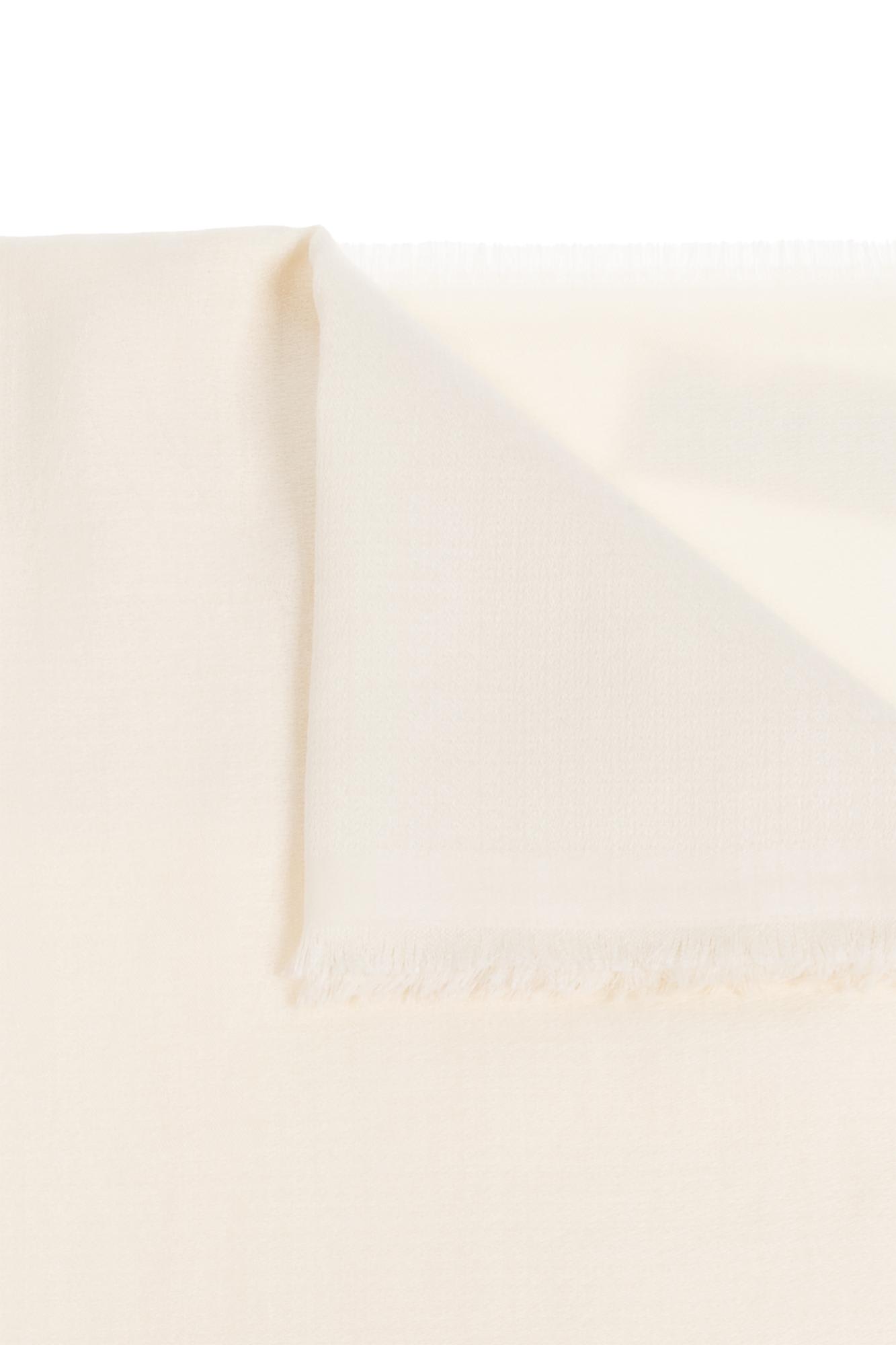 Max Mara Geode Fringed Edge Shawl In White