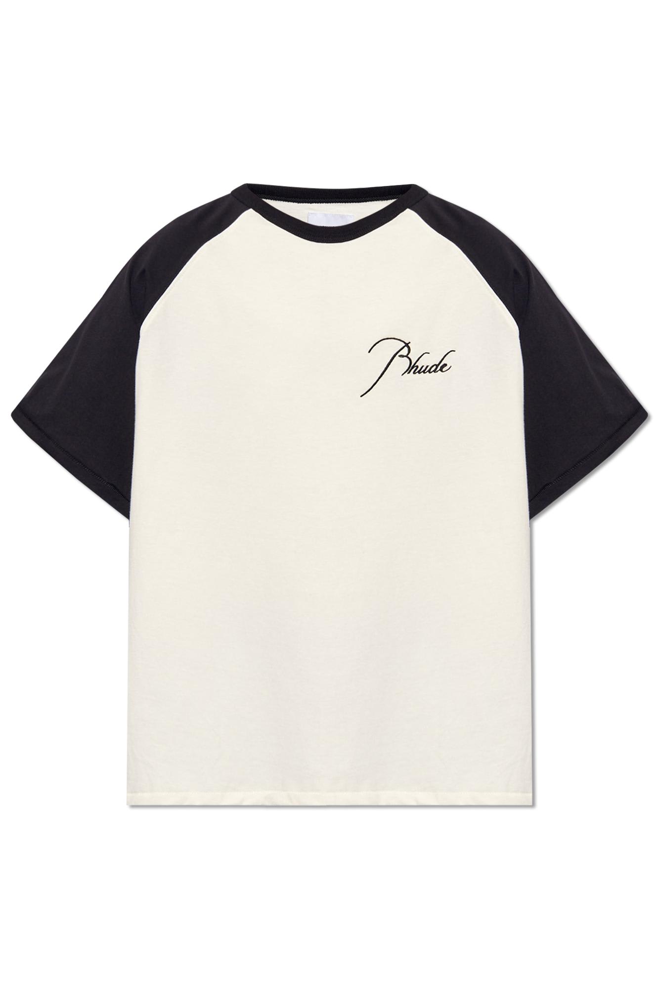 Shop Rhude Cotton T-shirt In Neutrals