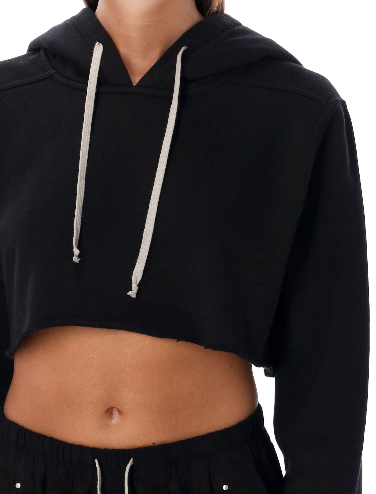 Shop Drkshdw Cropped Hoodie In Black