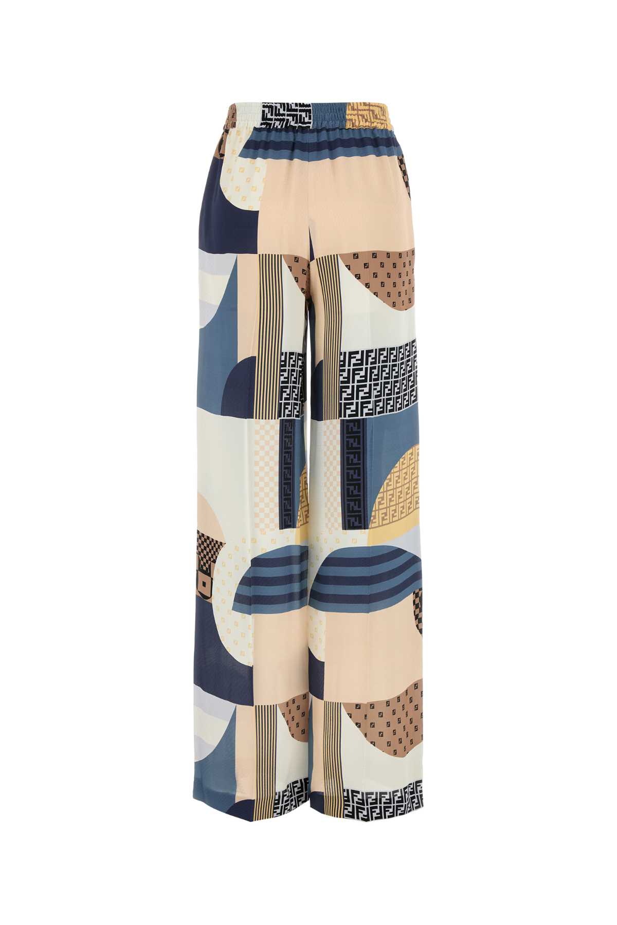 Fendi Patchwork Print Silk Flowing Pyjama Trousers Clothing In Multi