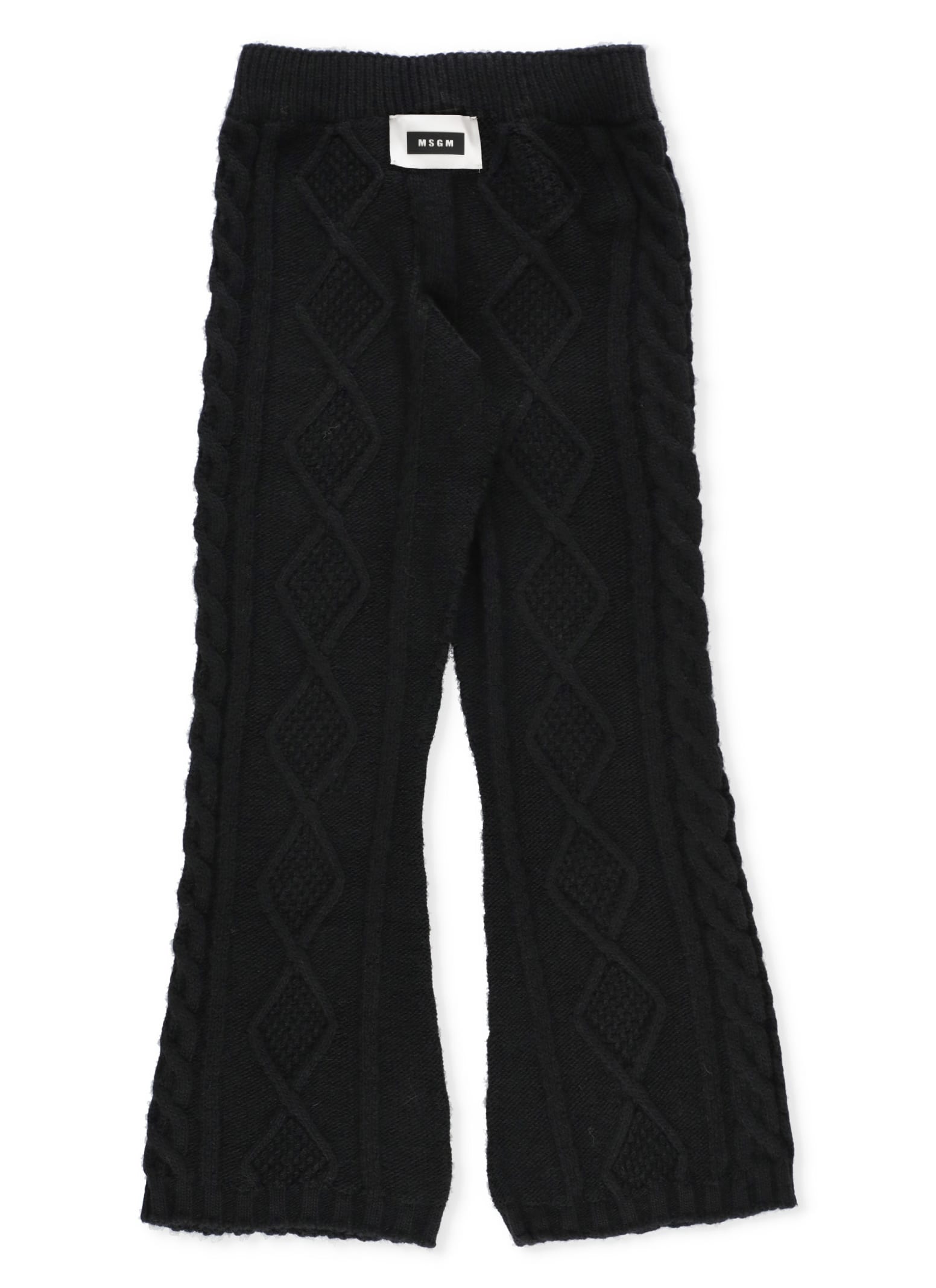 Shop Msgm Wool Blend Trousers In Black