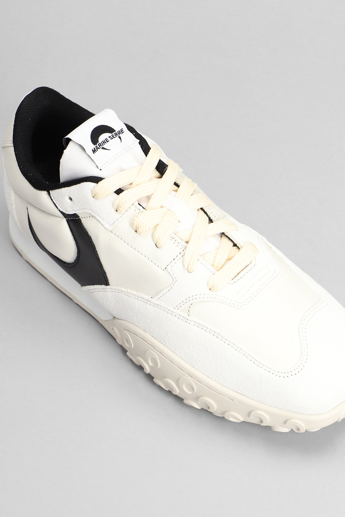 Shop Marine Serre Ms Rise 22 Sneakers In White Leather