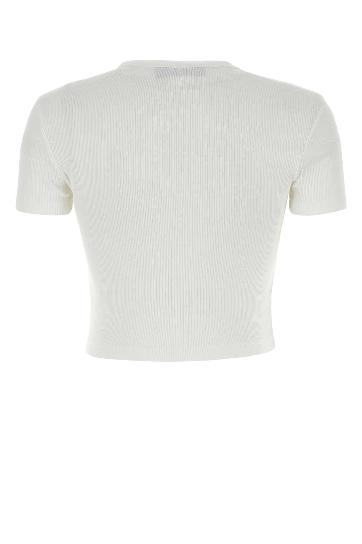 Fendi White Stretch Cotton T-shirt