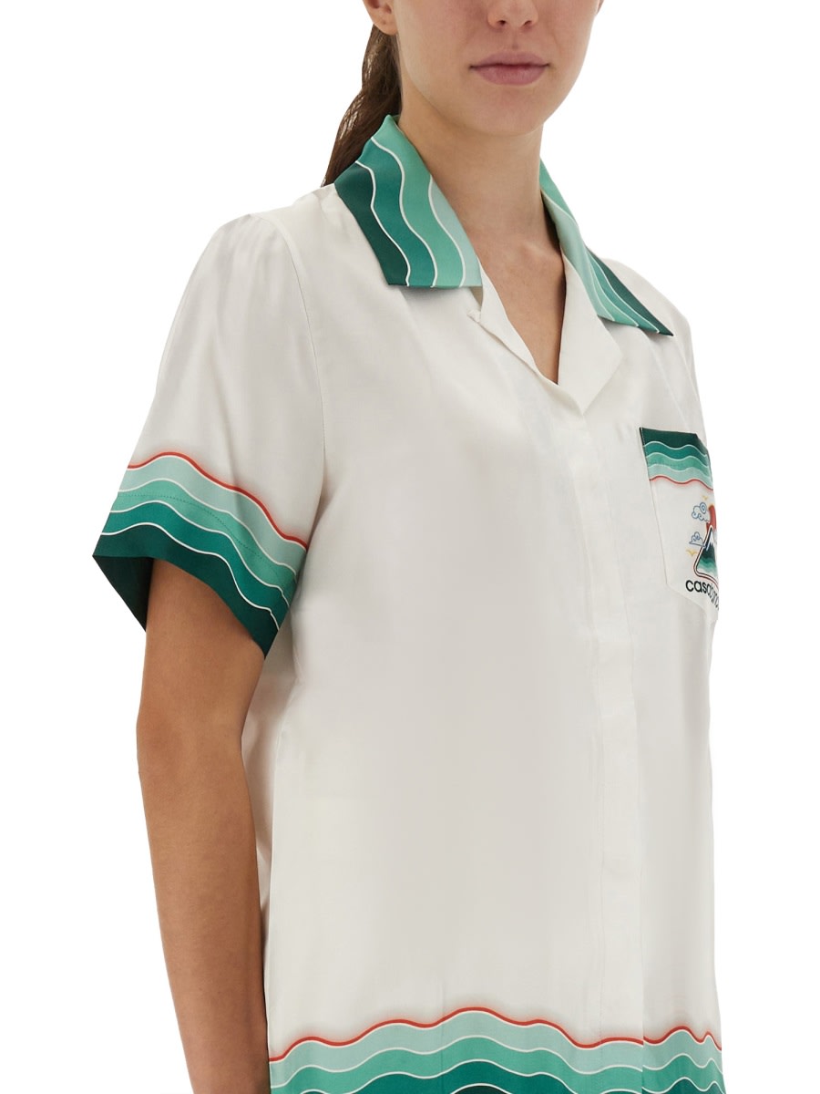 Casablanca "montagne Ondulée" Shirt In White