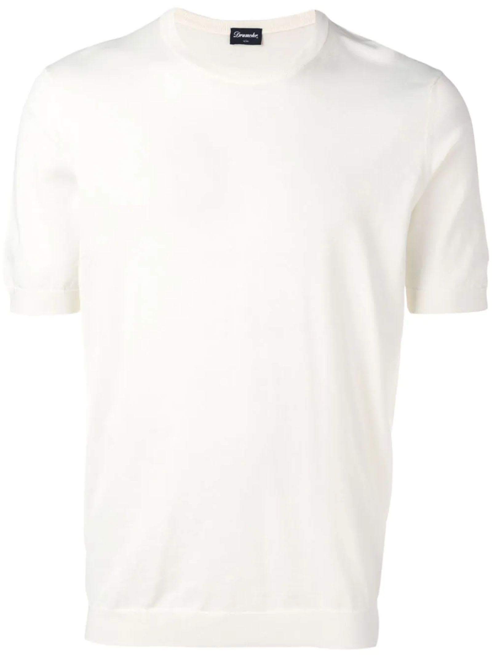 Drumohr Cream Cotton Classic Knit T-shirt
