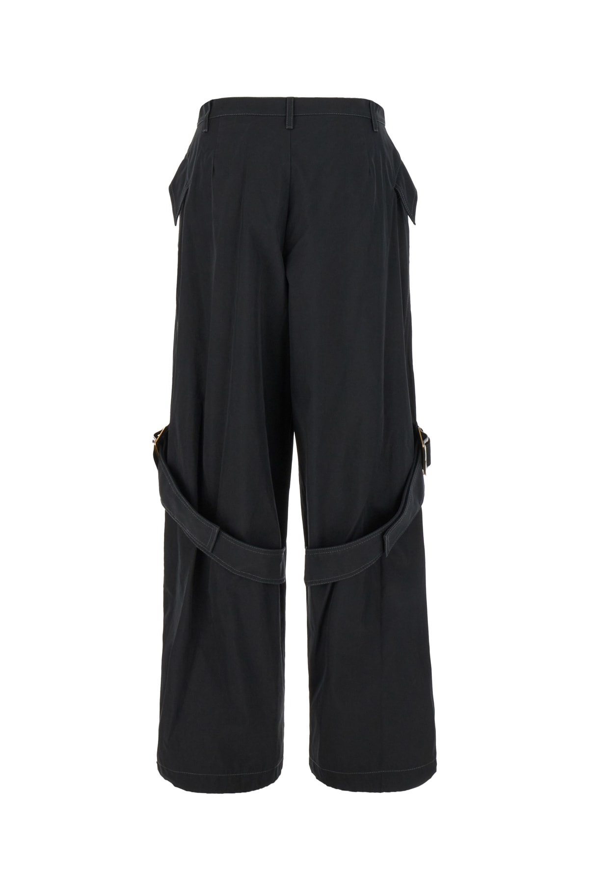 Dion Lee Black Cotton Blend Cargo Pant In Black