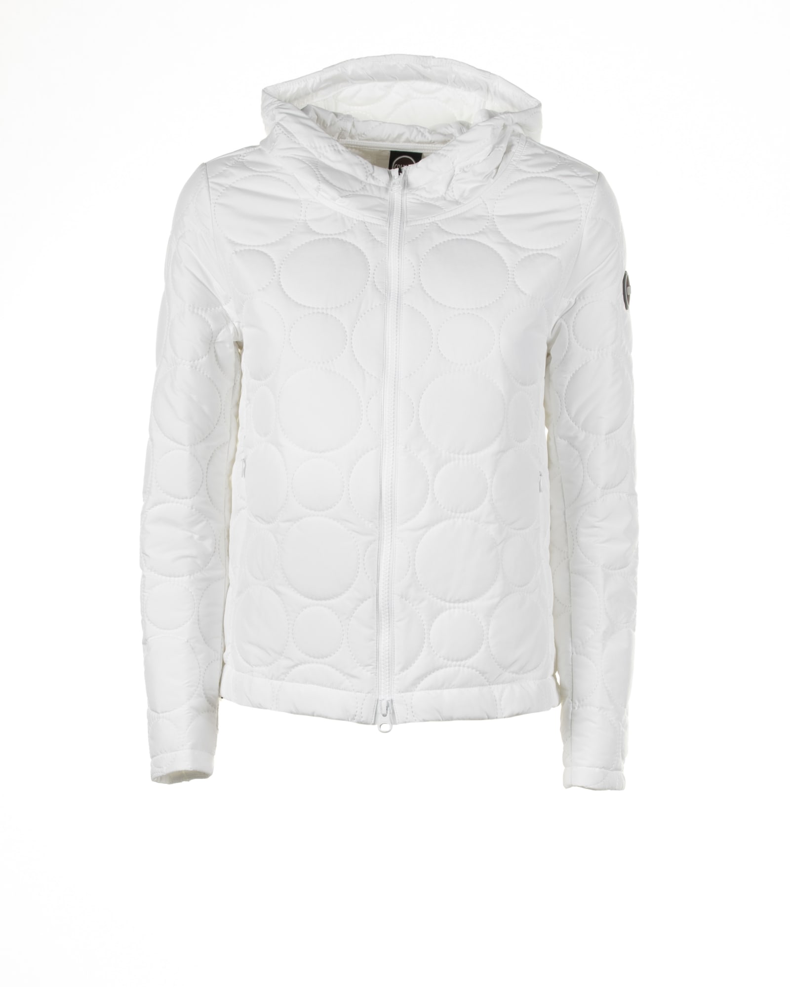 Shop Colmar Jacket With Hood And Circular Quilting In Bianco