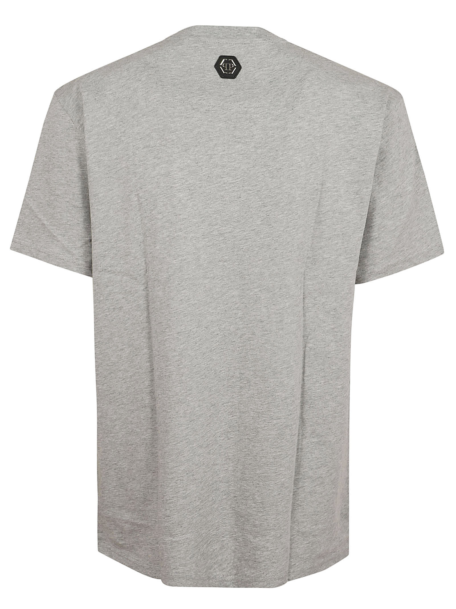 Shop Philipp Plein T-shirt Round Neck Ss College In Grey