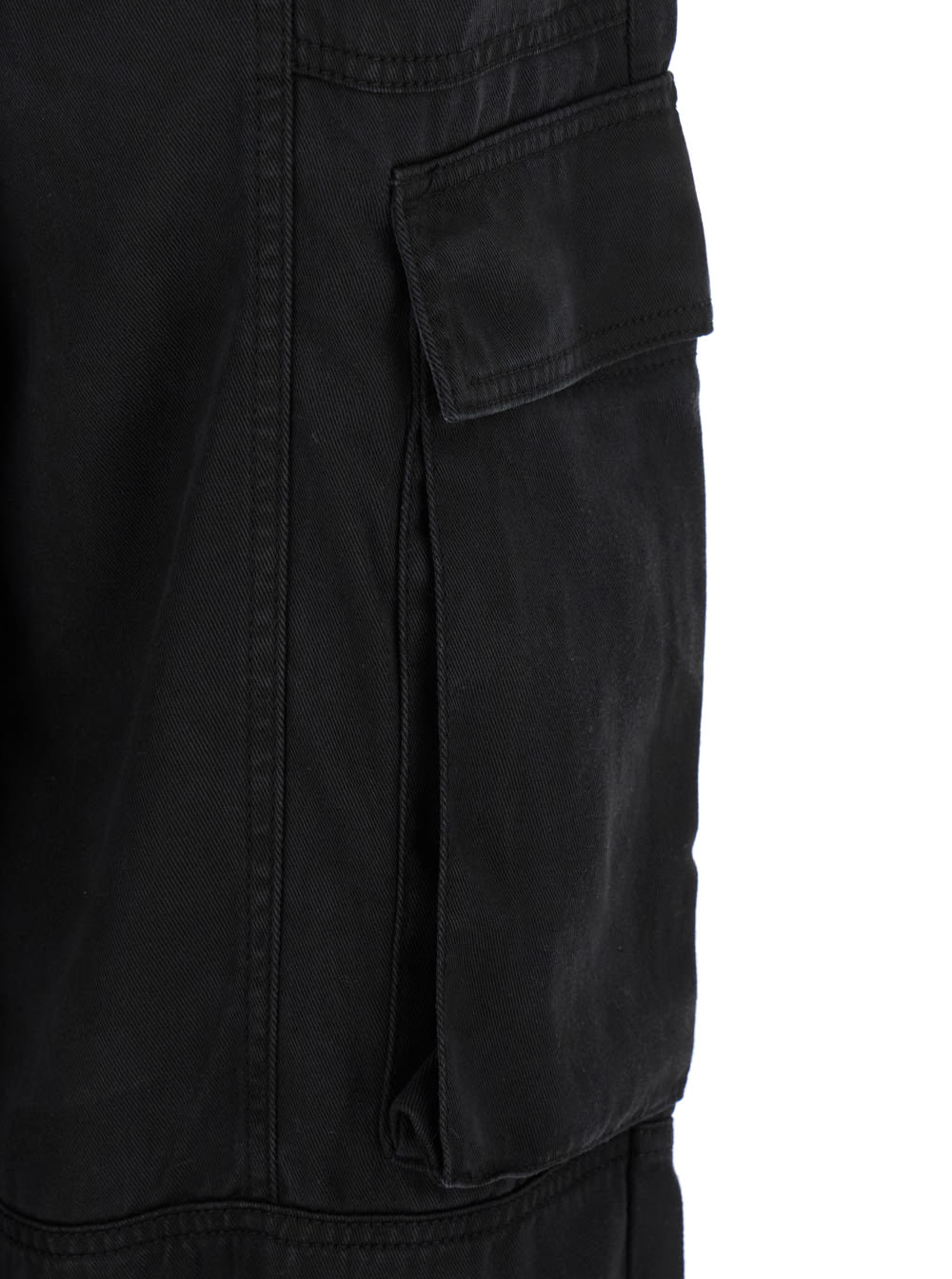Shop Twinset Black Cargo Pants With Elastic Drawstring Waist And Logo Plaque On The Rear In Viscose Woman