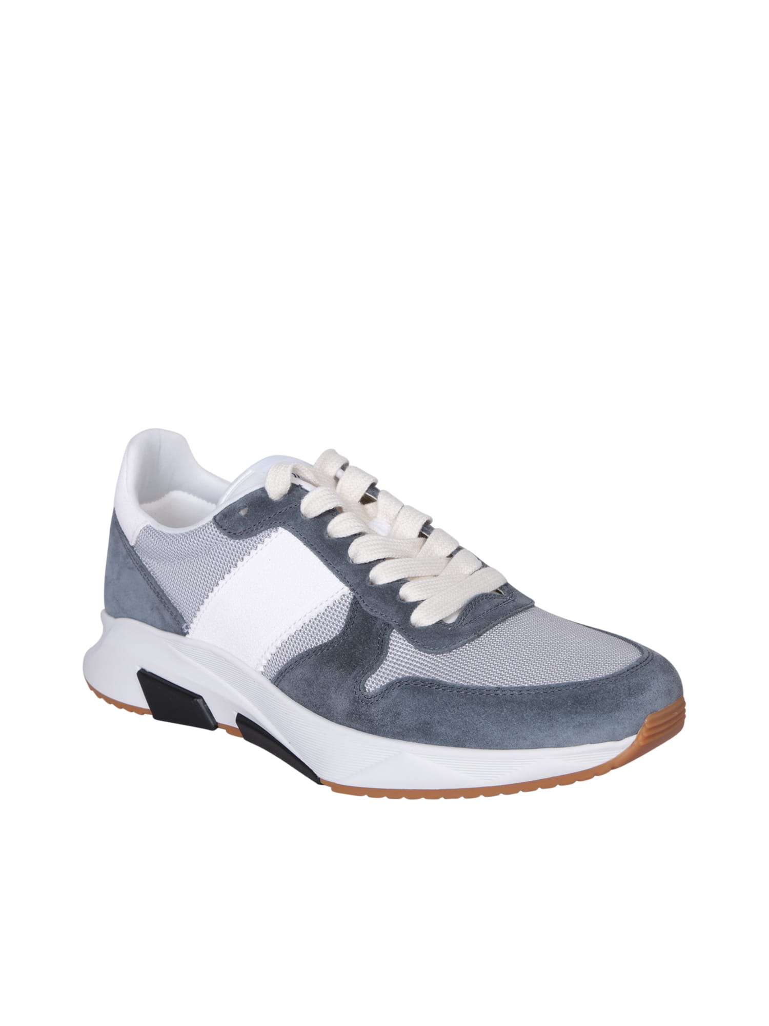 Shop Tom Ford Yagga White Sneakers In Blue