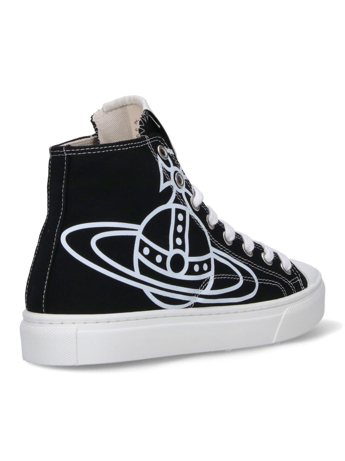Vivienne Westwood Black Plimsoll High Top Canvas Sneakers In Black