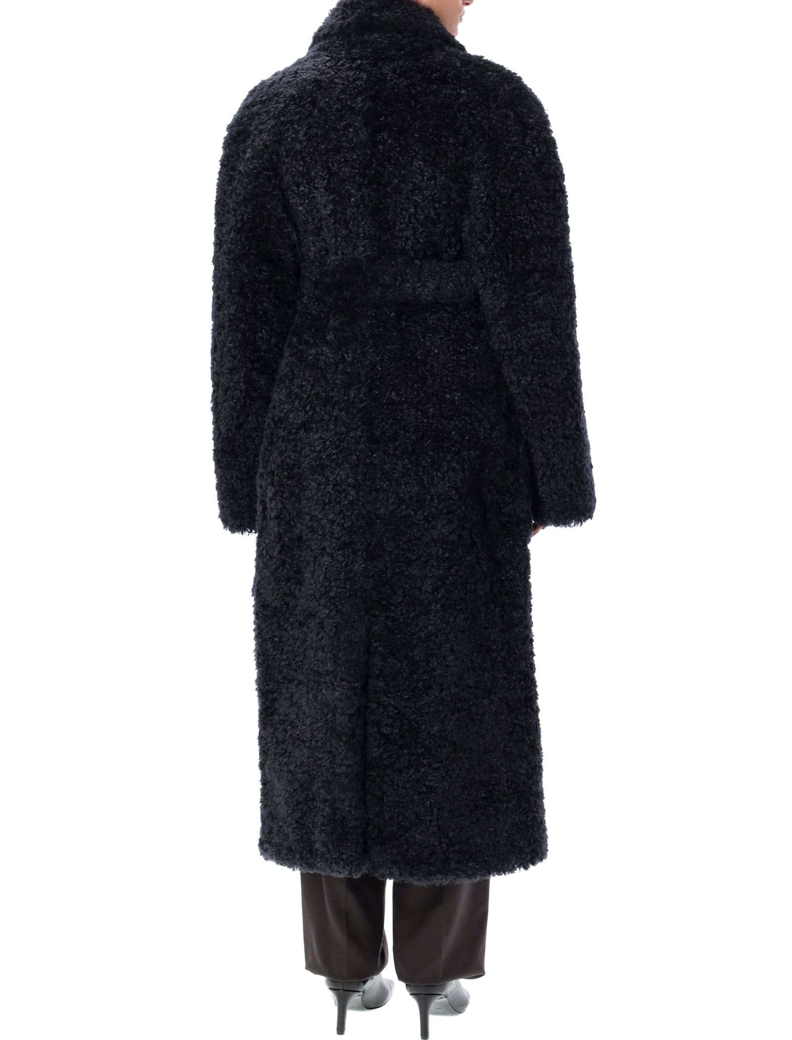 STELLA MCCARTNEY BELTED ECO FUR COAT 