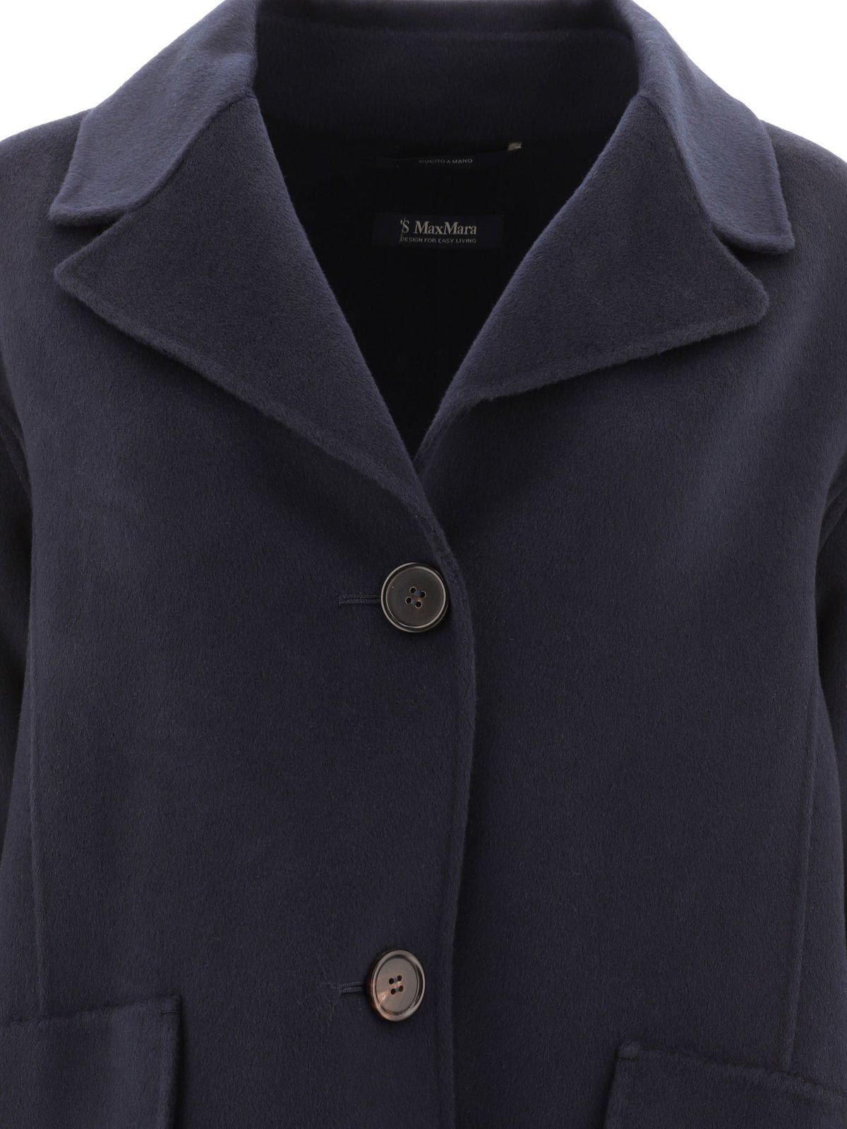 Shop 's Max Mara Single-breasted Long-sleeved Coat In Blu