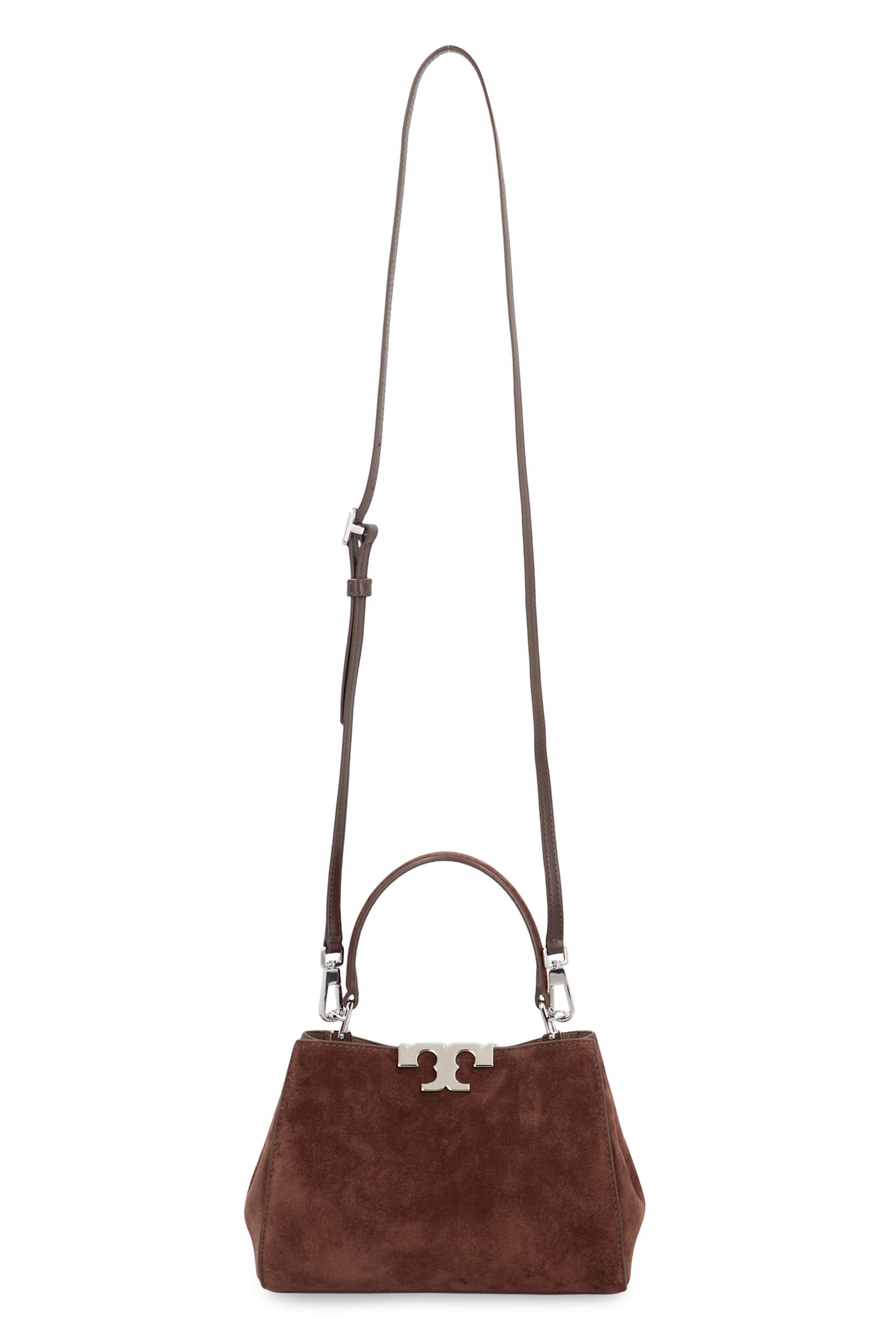 Tory Burch Eleanor Boston Bag In Cocoa Color Suede In Brown