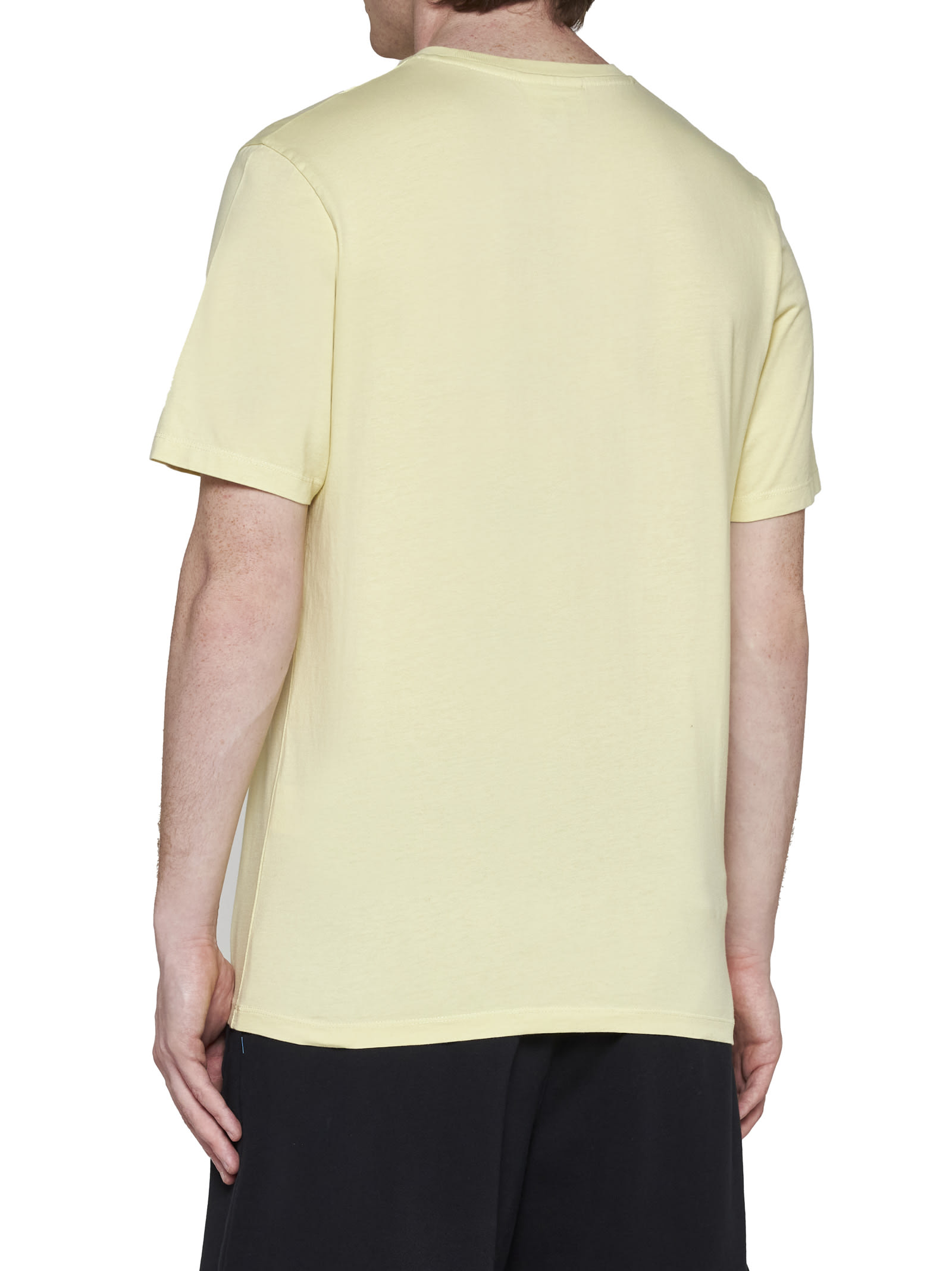 Shop Maison Kitsuné T-shirt In Chalk Yellow