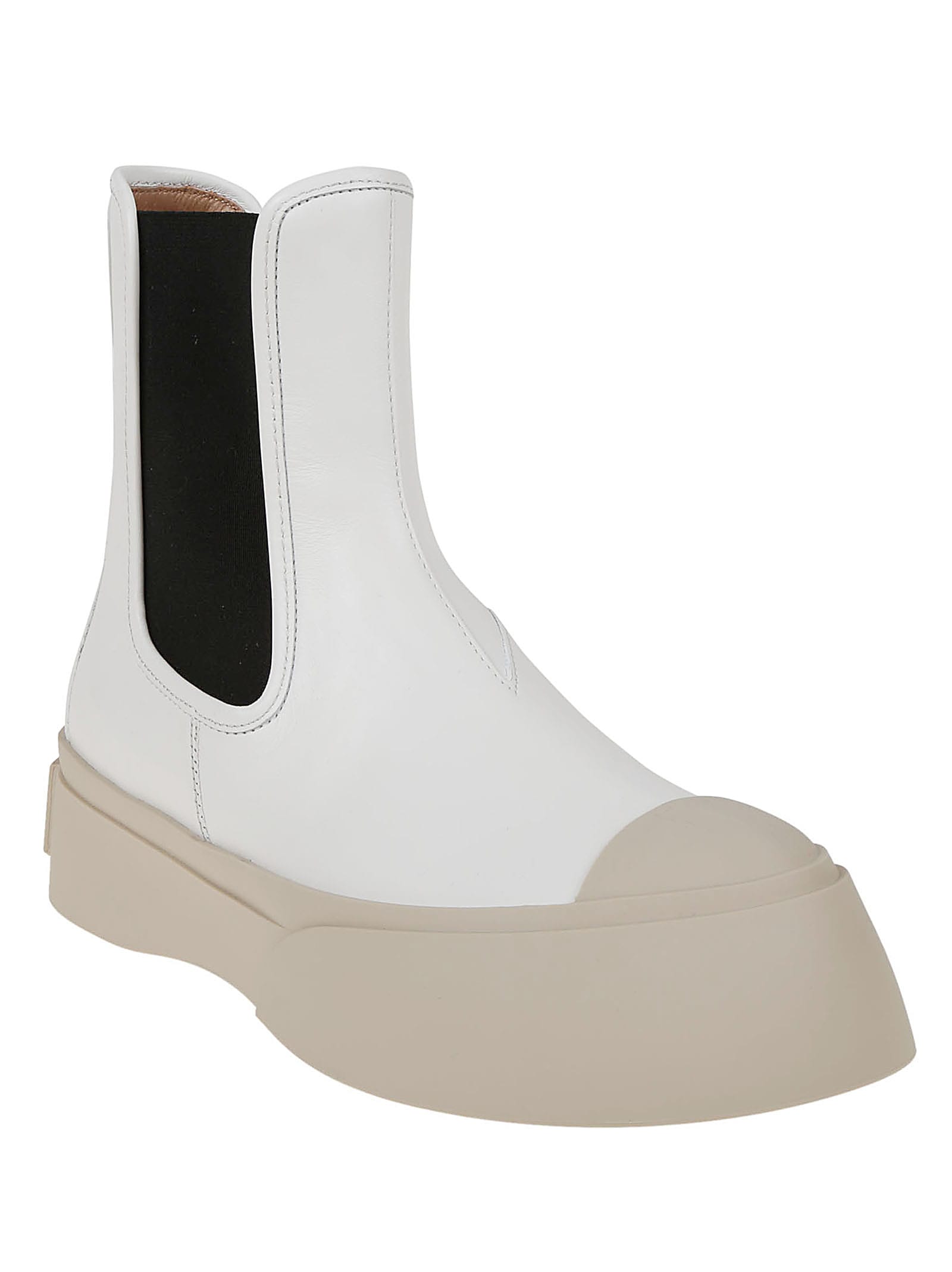 Shop Marni Chelsea Boot In Lily White