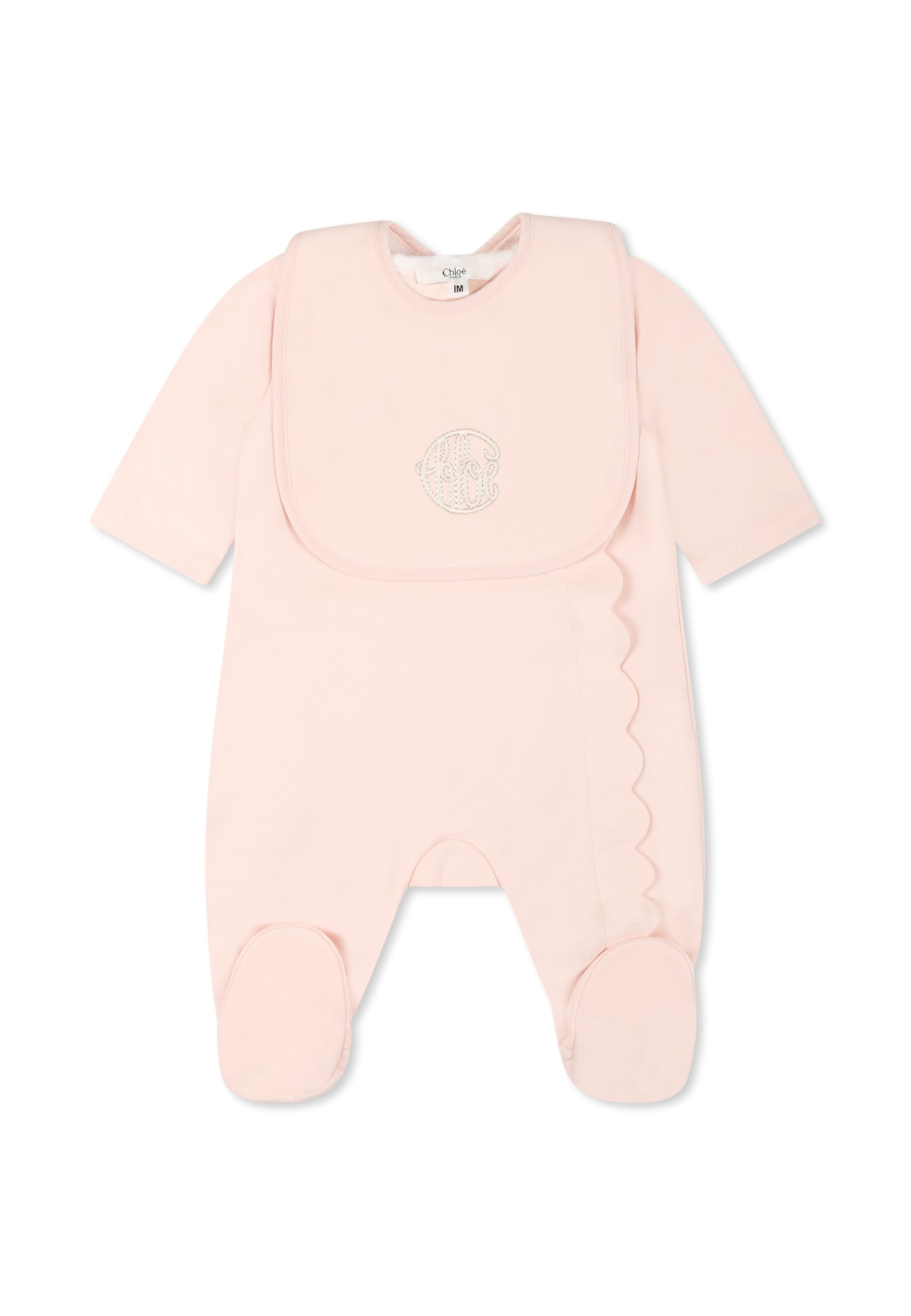 Chloé Pink Set For Baby Girl With Logo In Pink