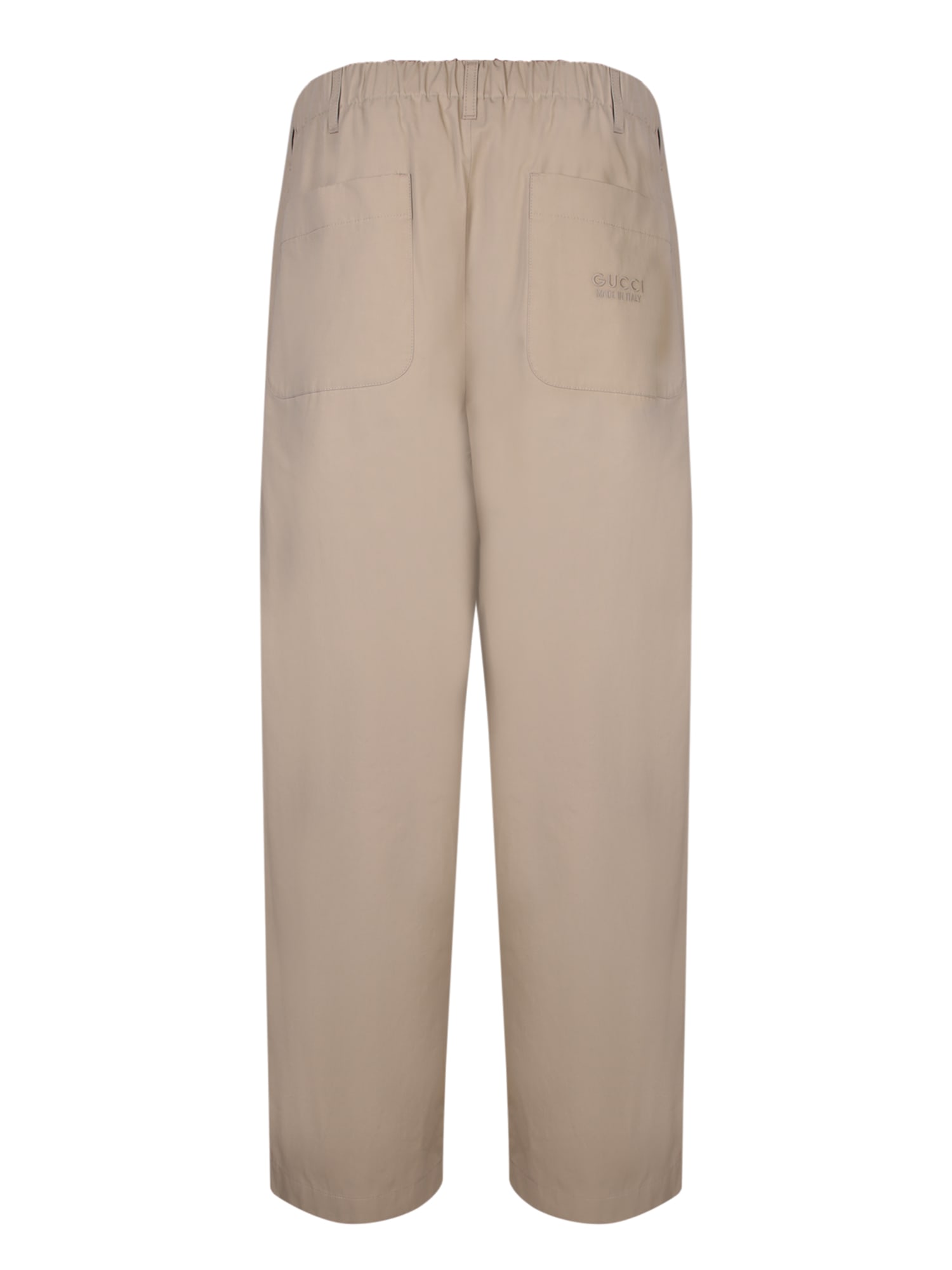 Shop Gucci Elastic Over Beige Trousers