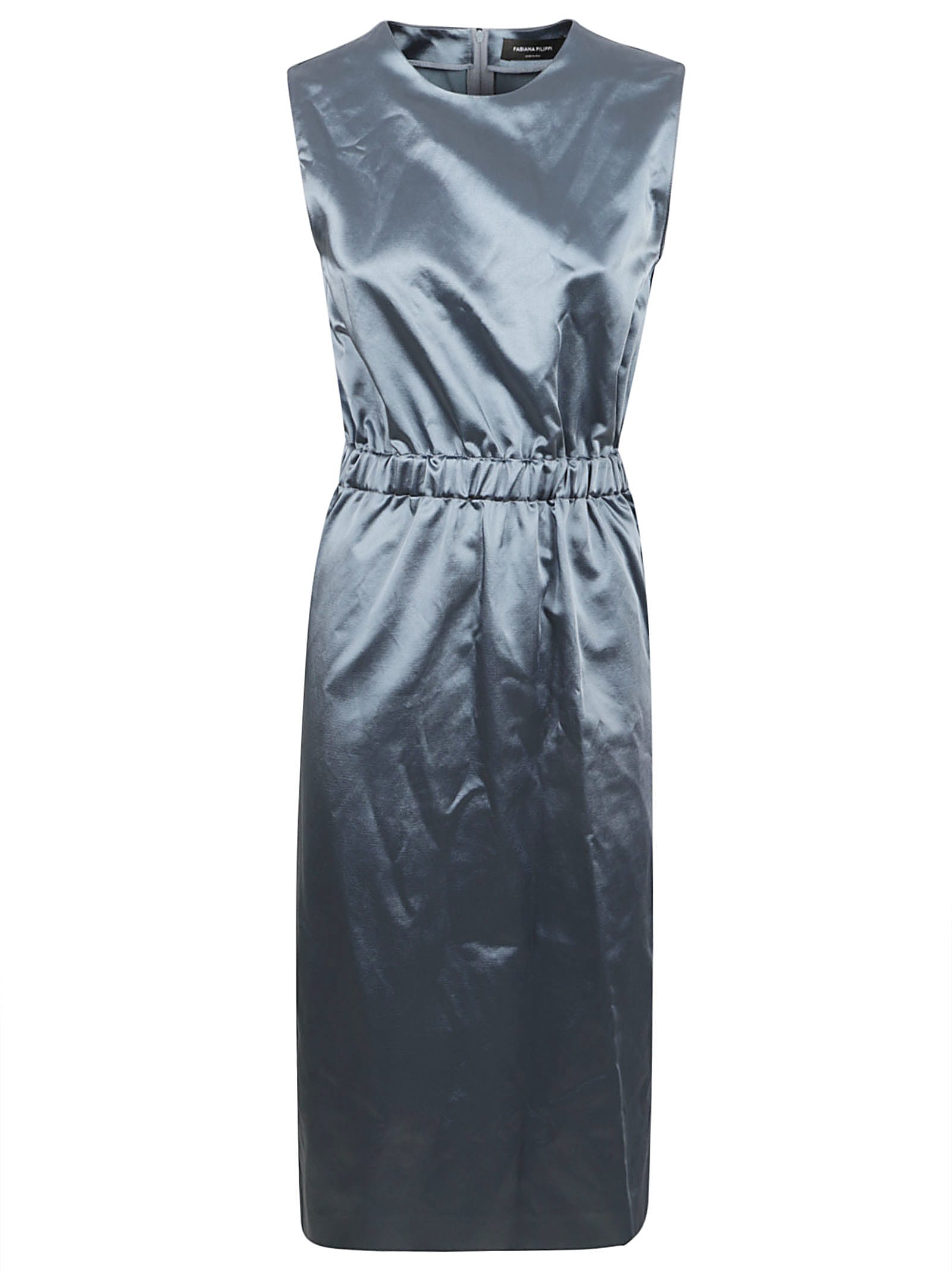 Shop Fabiana Filippi Sleeveless Long-length Dress In Avion Blue