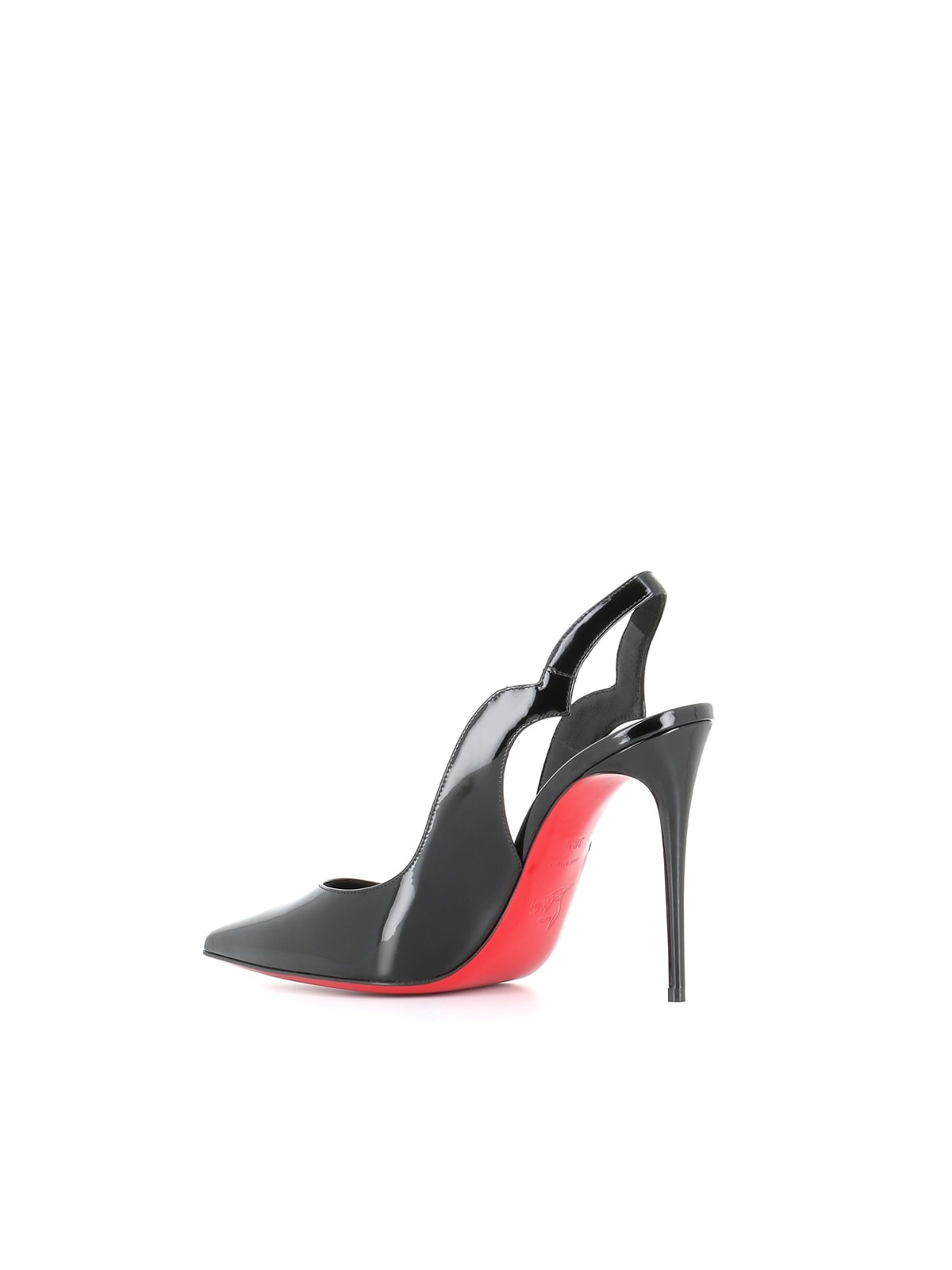 Christian Louboutin Hot Chick Sling 100 Patent Slingback Pump In Black