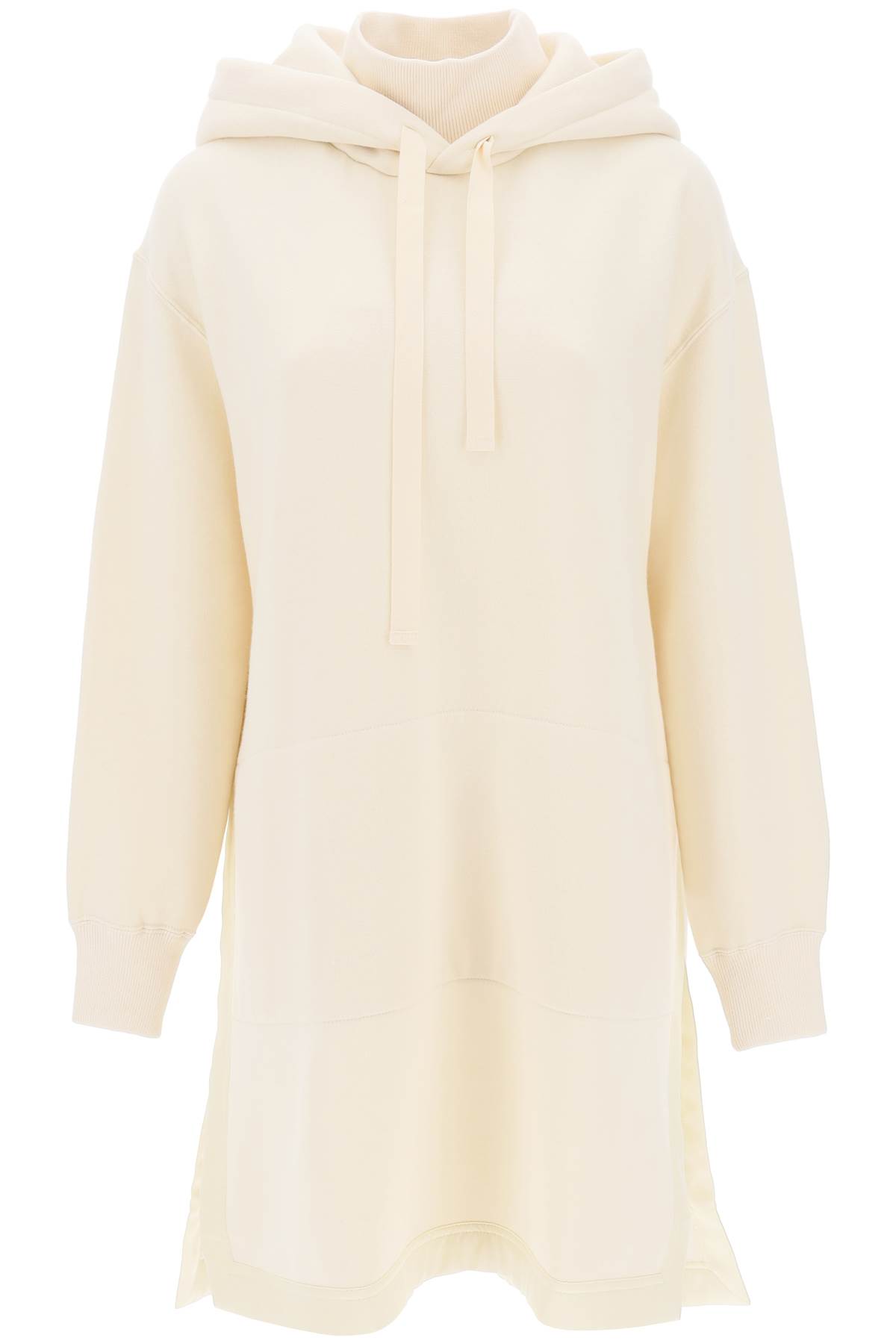 Jil Sander Maxi Wool-cotton Hoodie In Marrone