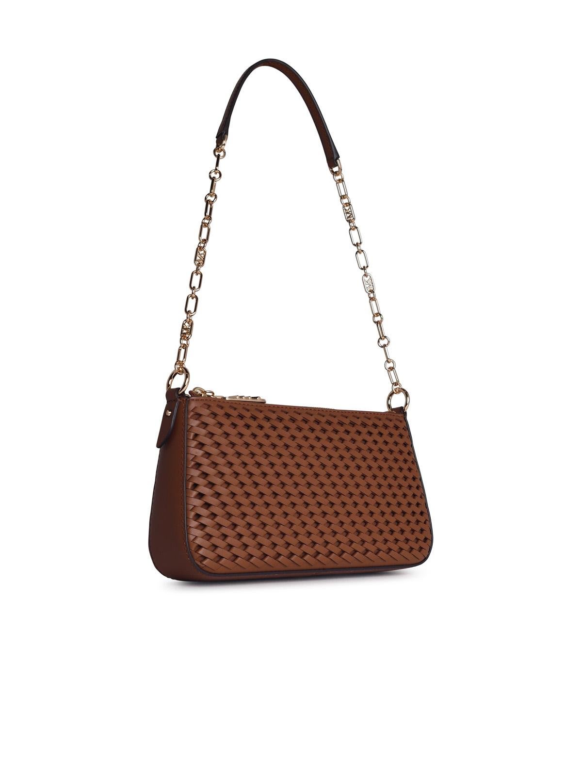 Michael Kors Empire Medium Woven Chainlink Pochette In Buff