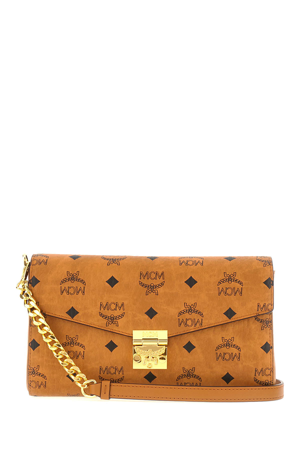 Shop Mcm Printed Synthetic Leather Millie Shoulder Bag In Co