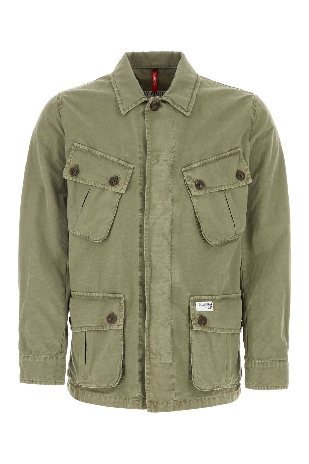 Shop Fay Sage Green Cotton Jungle Jacket