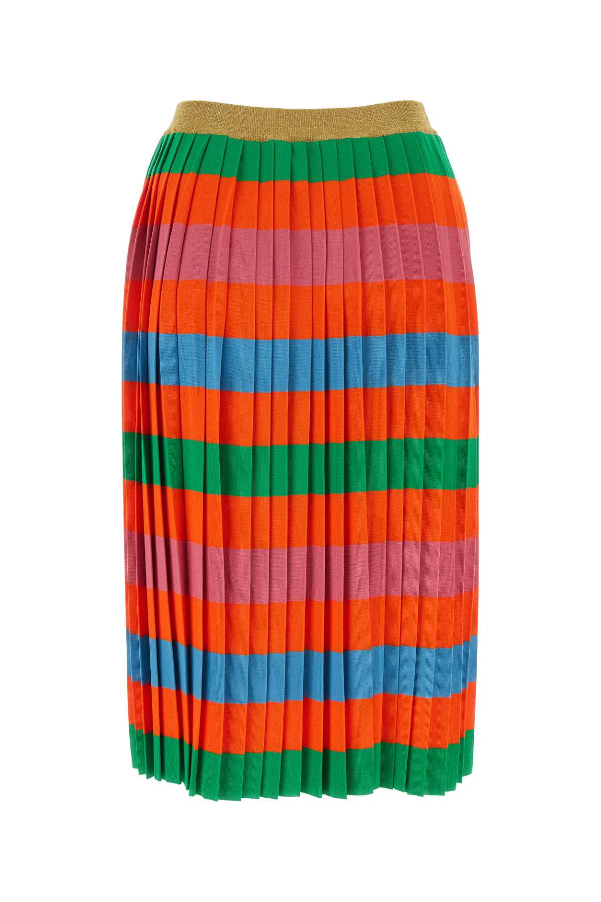 Shop Gucci Multicolor Viscose Blend Skirt In Orangemc