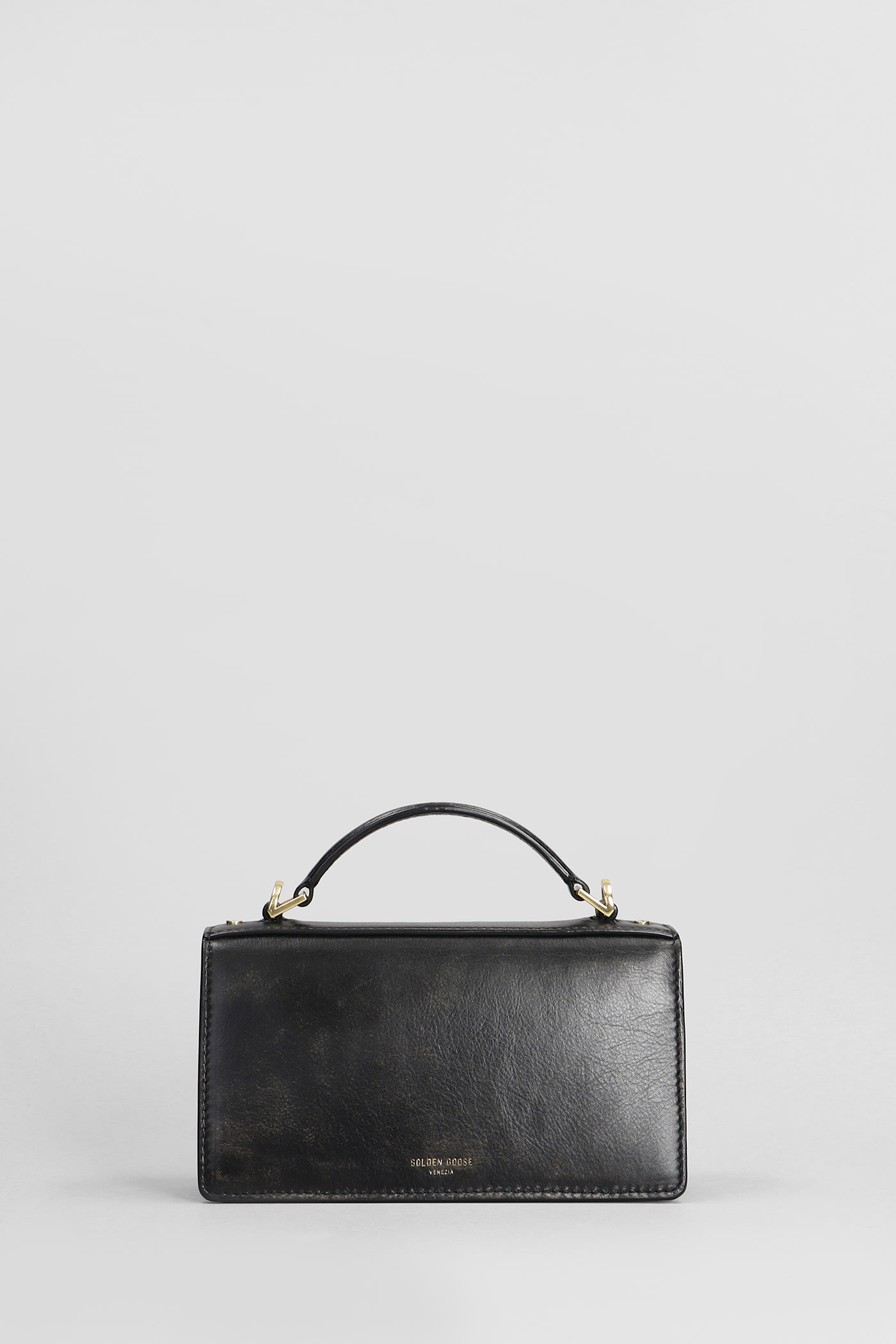 Shop Golden Goose Venezia Small Shoulder Bag In Black Leather