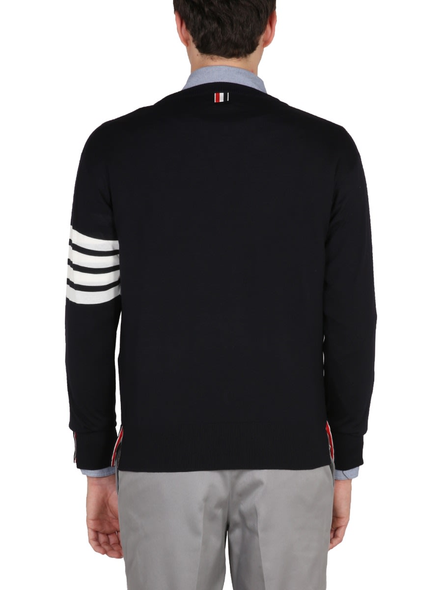 Shop Thom Browne Maglia 4bar Stripe In Blue