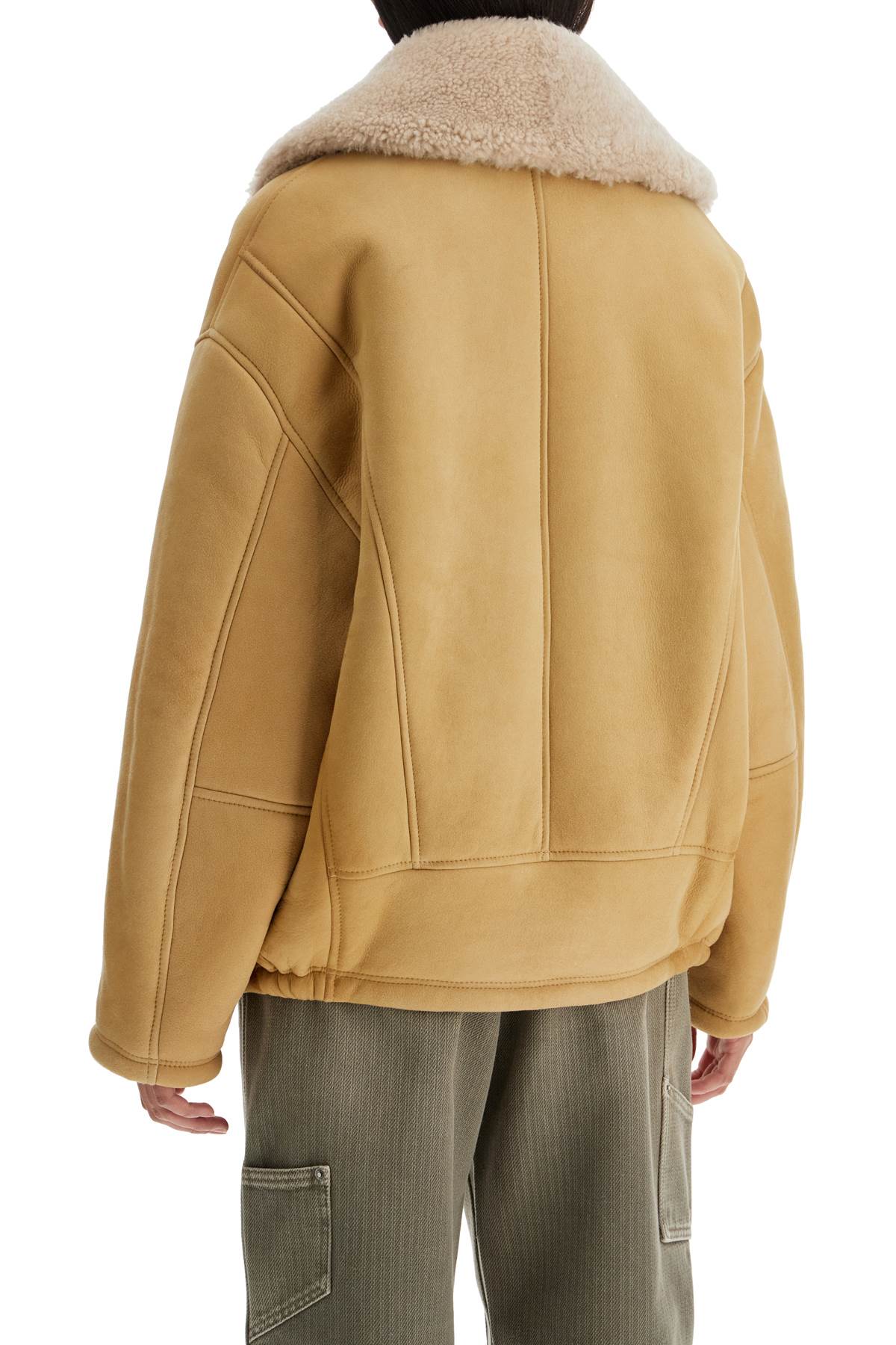 Shop Golden Goose Shearling Margot Jacket In Lark (beige)