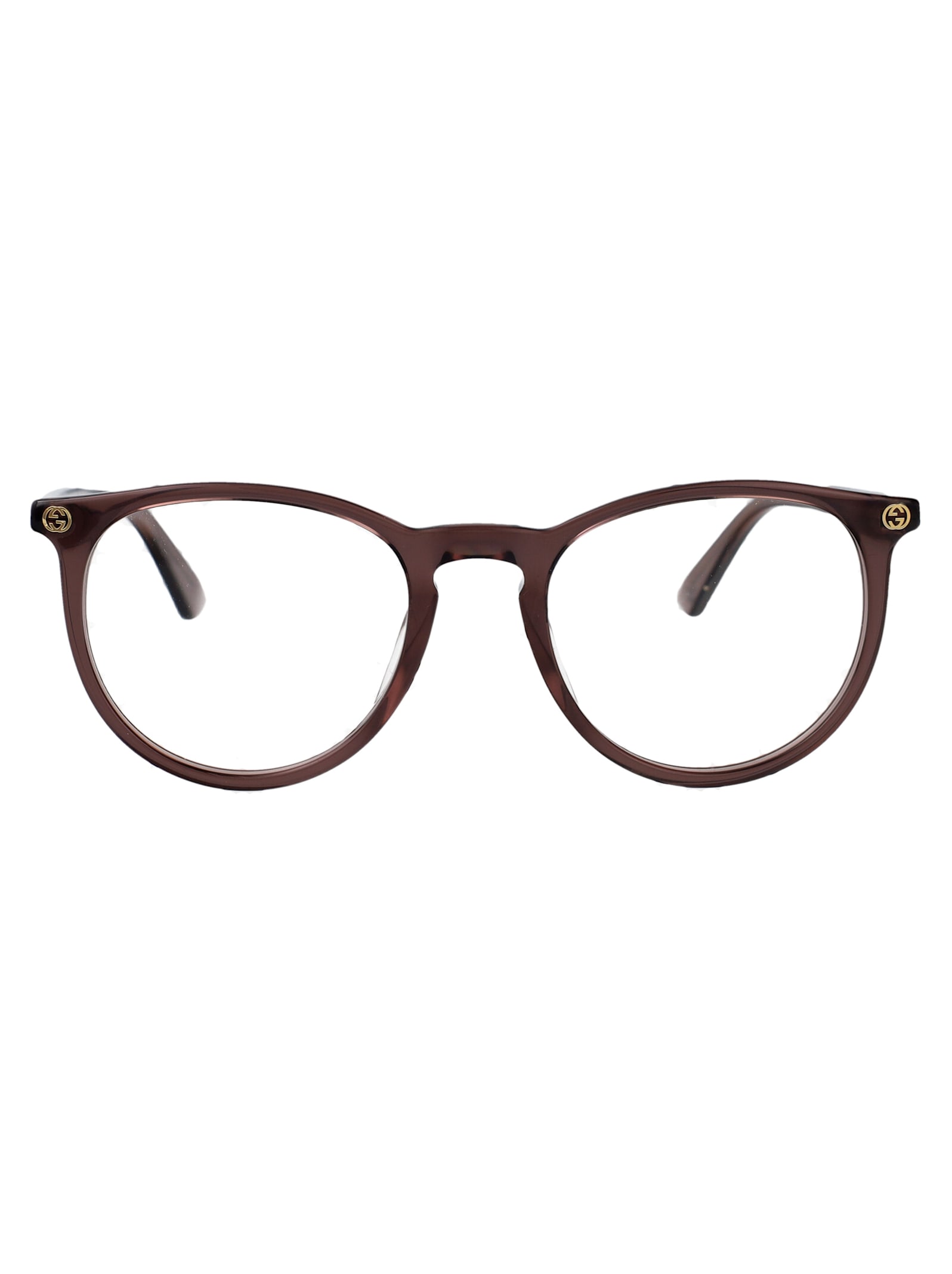 Gucci Gg0027o Glasses In Brown-brown-transparent