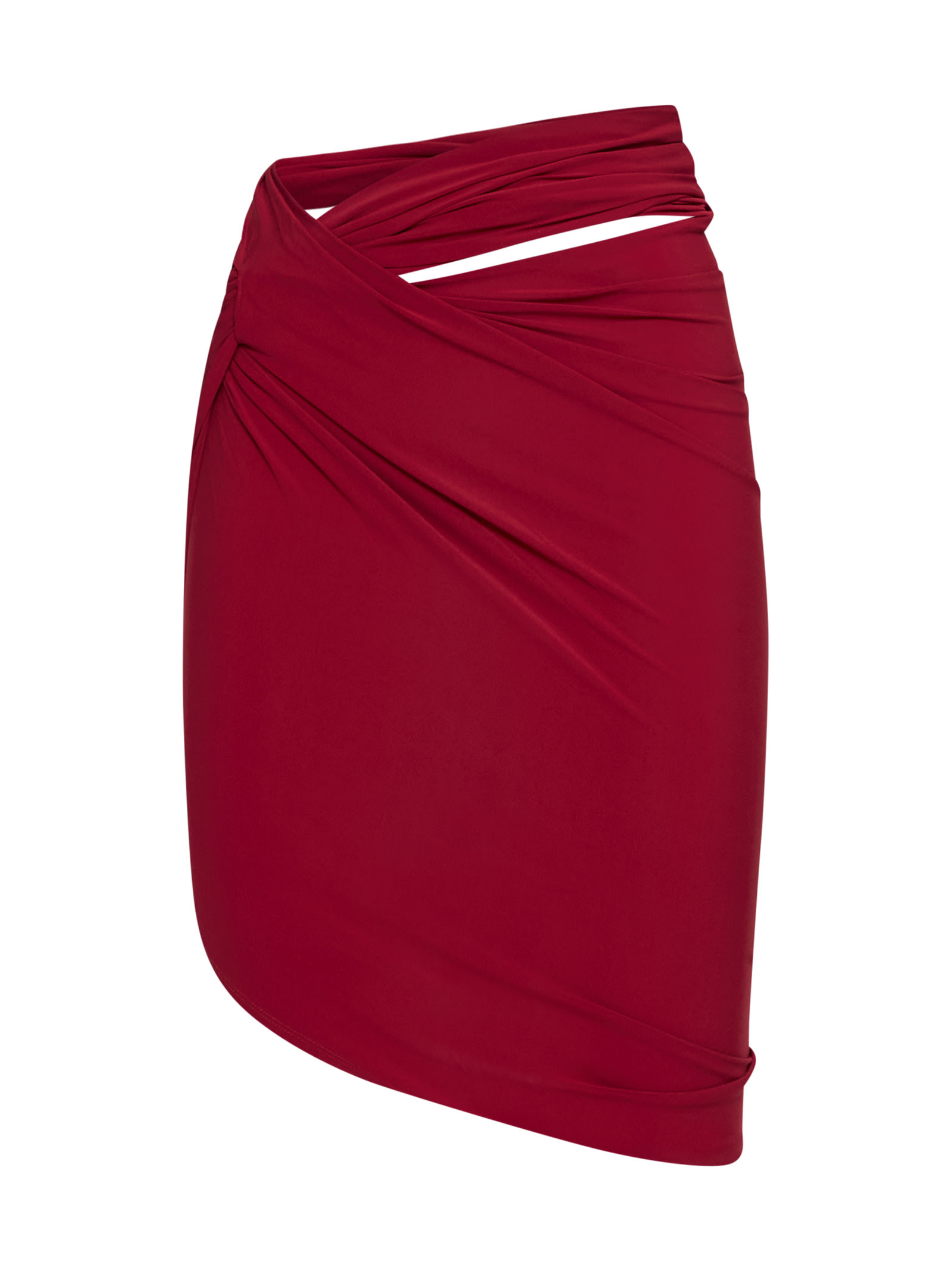 Shop Jacquemus Skirt In Dark Red