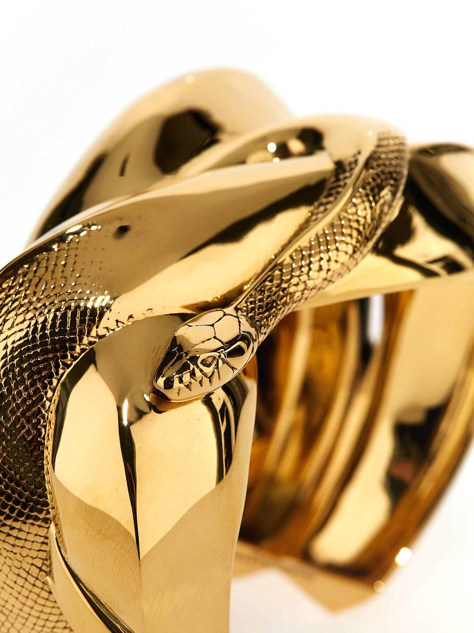 Shop Alexander Mcqueen Snake Bracelet In Gold