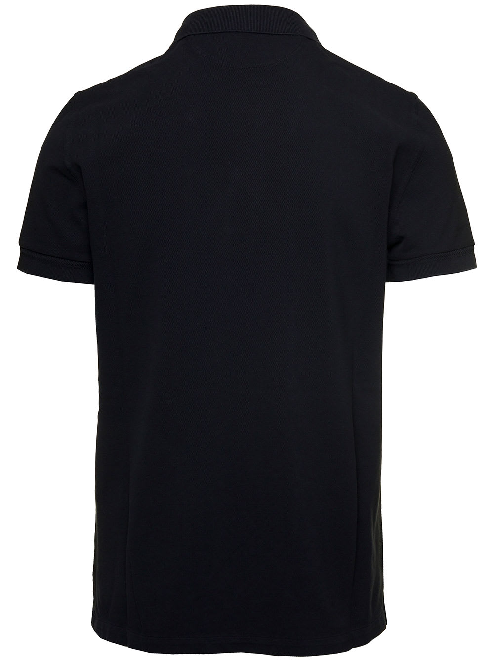 Shop Tom Ford Black Short-sleeves Polo In Cotton Piquet Jersey Man In Nero