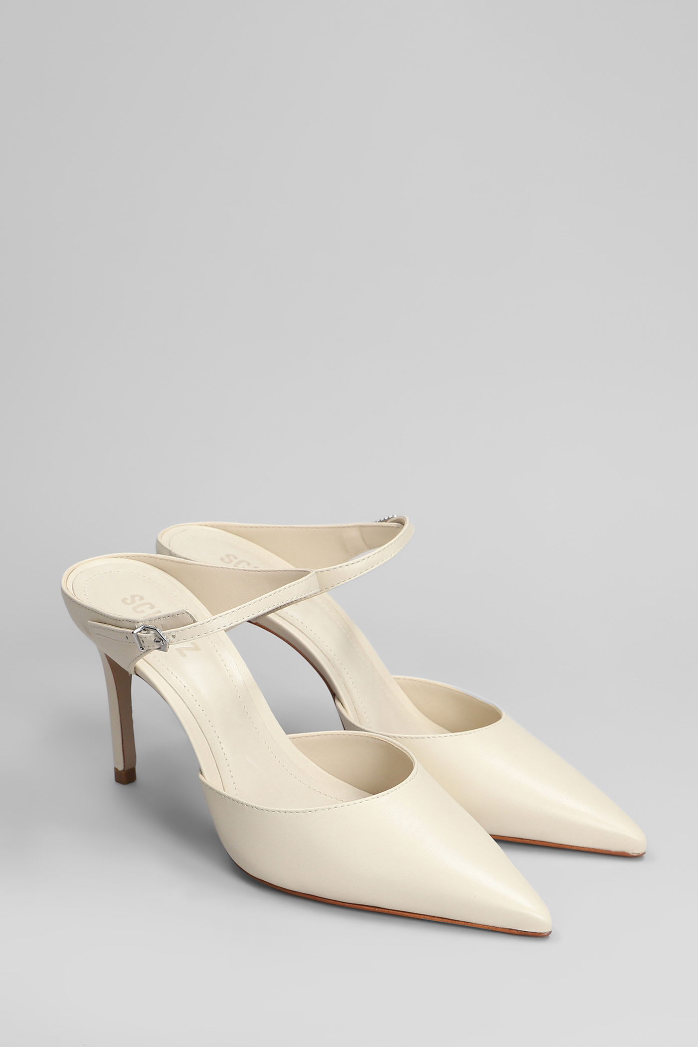 Shop Schutz Laura Mule Slipper-mule In Beige Leather