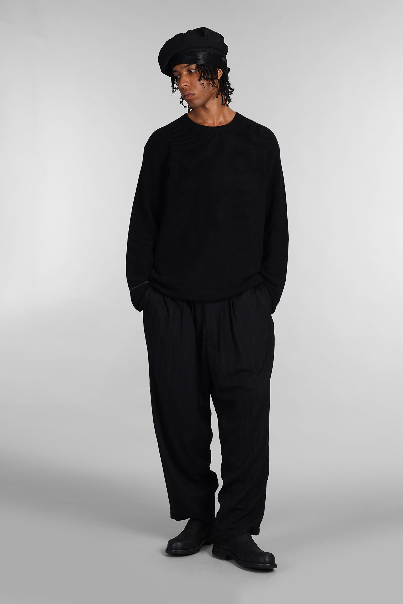 Shop Yohji Yamamoto Knitwear In Black Wool